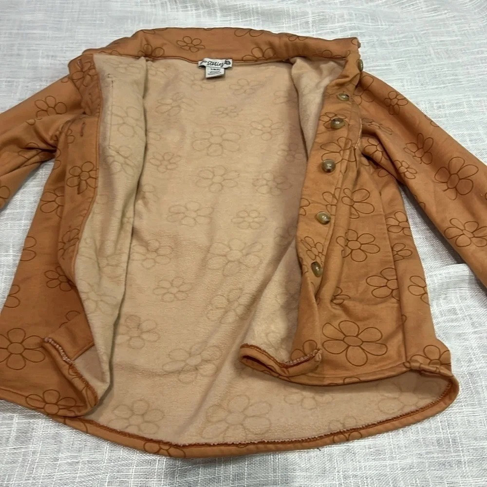SWEET STORIES BUTTON DOWN RUST ORANGE JACKET